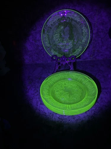 Vintage Cabbage Rose Sharon Pattern Set 5 Plates 7" Floral