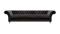 Schwarze Chesterfield Textilcouch Wohnzimmer SitzmöBel Designer 3-Sitzer
