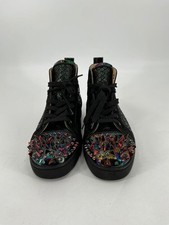 CHRISTIAN LOUBOUTIN MENS COLORFUL SPIKED HIGH TOP SNEAKERS SIZE: EURO 44