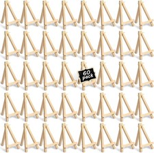 60 Pack 5 Inch Mini Easel Wood Display Artist Small Wooden Easel Stand Art Cr...