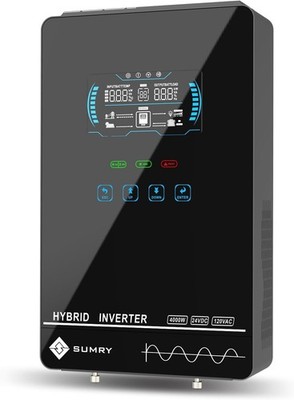 SUMRY Hybrid Solar Inverter, 4000W DC 24V to AC 120V Pure Sine Wave Power Conver