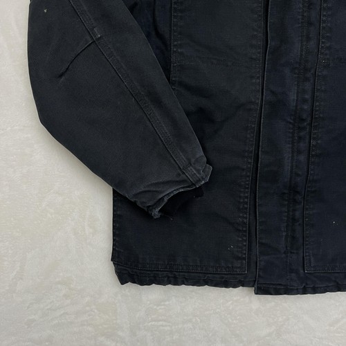 Carhartt Jacket Mens 38 Regular Black Duck Quilted Lined Corduroy Collar C03 - Picture 7 of 17
