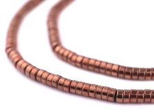 Copper Disk Beads 4mm Large Hole 24 Inch Strand