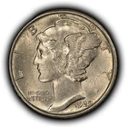 1929 10c Mercury Silver Dime - AU/UNC - SKU-Z6779