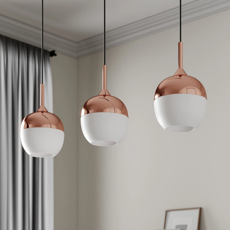 Lindby Rangina Pendelleuchte Hängeleuchte Deckenlampe Leuchte kupfer 3-flammig - Bild 3 von 4