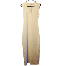 Reformation white textured body con maxi dress size xs