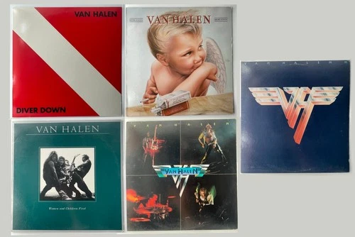 VAN HALEN 5 LP Lot - Nice OG Play Copies - 1984 Diver Down Women Child First II