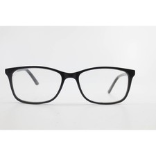 CM 6011 BK Rectangular Black Eyeglass Frames with Braided Chain Temples