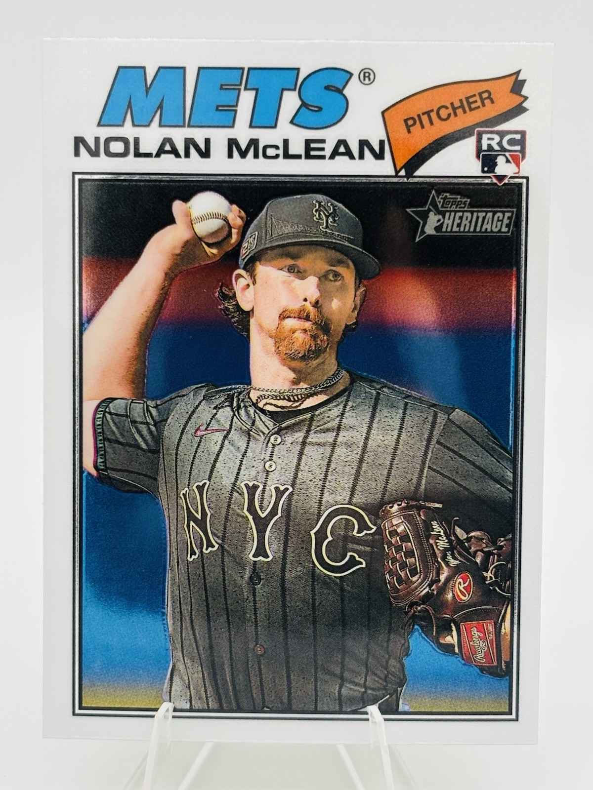 2026 Topps Heritage - Nolan McLean #150 Chrome RC Mets Rookie Card Parallel