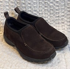 Lands' End All Weather Suede Slip-on Loafers Brown 86519 Women's 7B