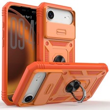 For Apple iPhone 17 Air Case Ring Kickstand Holder Magnetic Camera Slide Cover