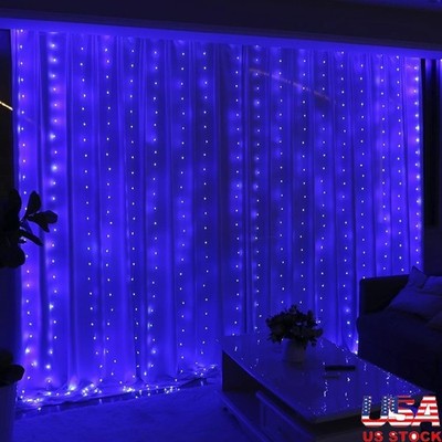 300LED Curtain String Lights USB Remote Control 8 Modes Indoor Outdoor