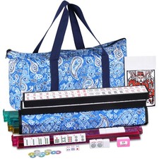 New! - American Mahjong Set 166 Premium White Tiles 4 All-in-One Rack/Pushers