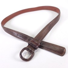 Torino Tumbled Glove Leather Belt 36 Double Keeper Brown Vtg Made in USA 5895