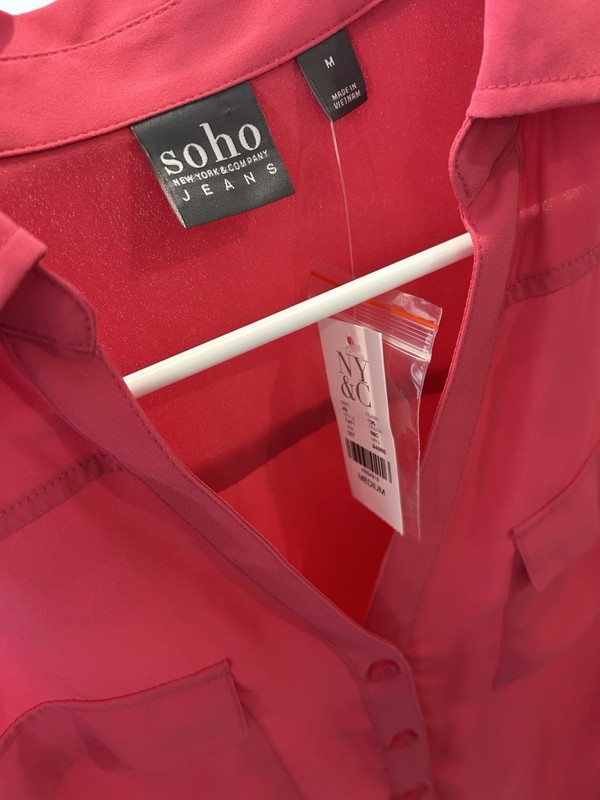 New York & Company SoHo Sleeveless Hot Pink Blouse NWT #0055
