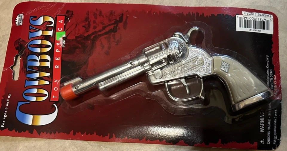 Pistola de juguete de carga lateral de acero fundido a presión Cowboy Western NUEVA embalaje al por menor Foto 2 de 2