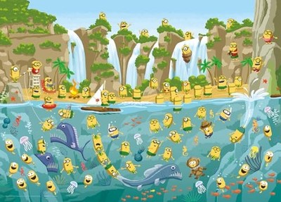 Yanoman [Hergestellt in Japan] 500-teiliges Puzzle ''Finde die Minions! Minions!