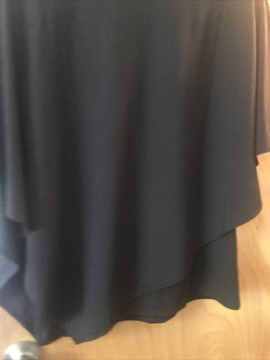 Top formal Adrianna Papell para mujer con cuentas túnica negra lentejuelas pequeño nuevo con etiquetas