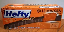 Halloween NOS Hefty GALLON Size Bags 25 Count UNOPENED BOX