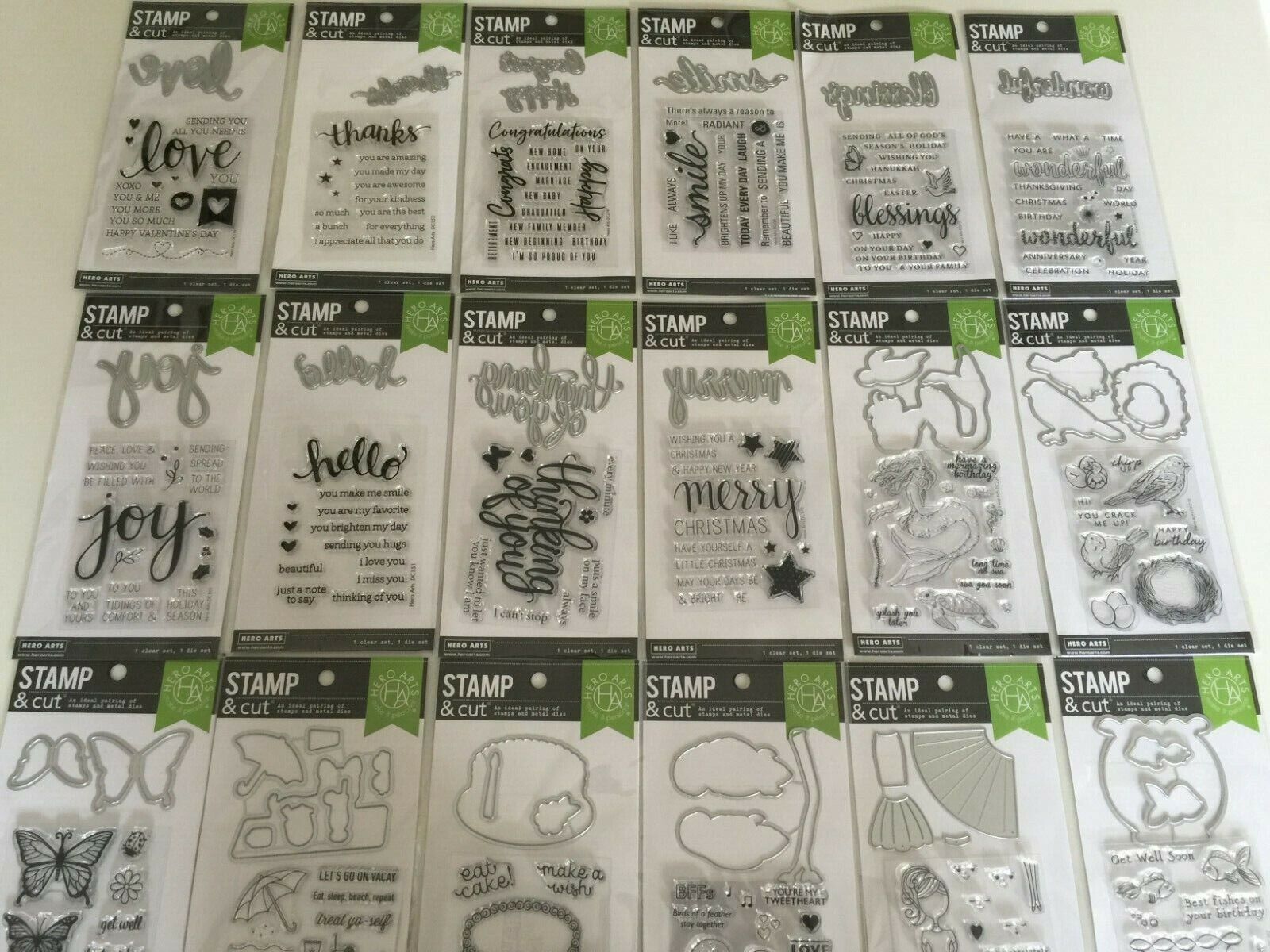 Hero Arts Stamp & Cut YOU CHOOSE! All your Favorite Clear Stamps and Match Dies