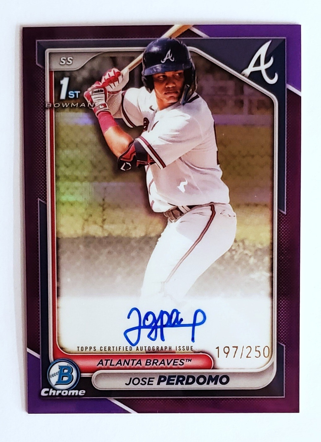 2024 Bowman Chrome Jose Perdomo Purple Auto /250 CPA-JP Braves