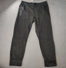 Layer 8 Thermal Sweatpants Men XL Gray Drawstring Gym Workout Running ZipPockets