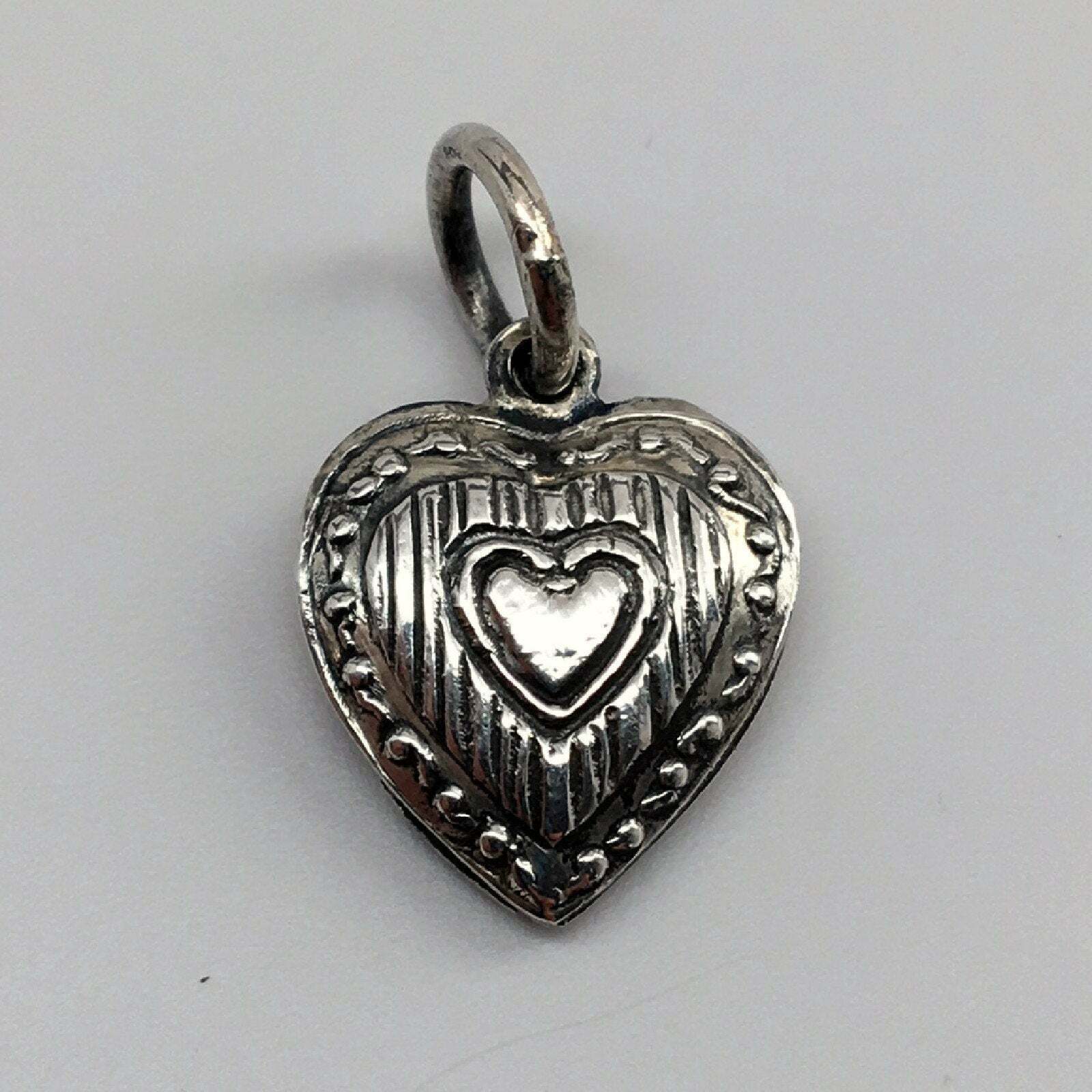Sterling IN HEART Charm for Bracelet HEART Pendant PUFFY New | eBay