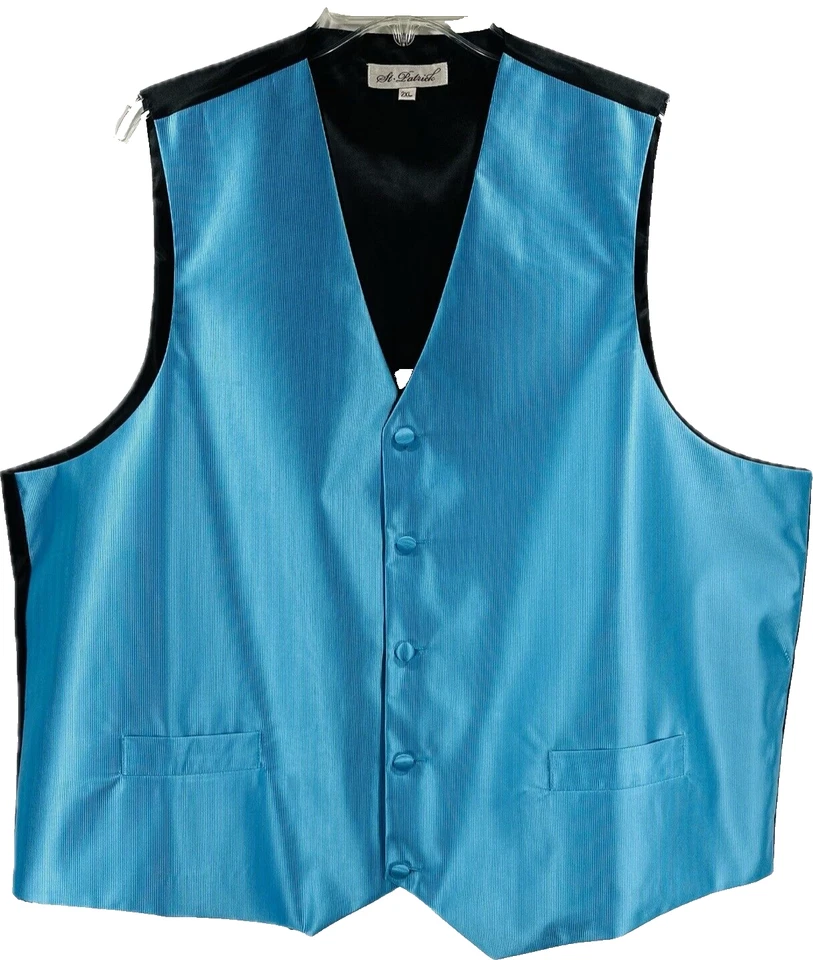 St. Patrick Men's Turquoise Vest 5 Buttons Front Pockets Polyester Sizes 2XL-3XL - Image 3 of 4