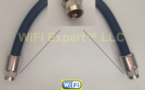 50-200' TIMES® LMR600UF LOW LOSS FLEX COAX RF CABLE PL259 SO238 N TYPE Male Feml - Picture 1 of 7