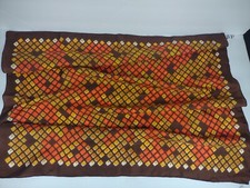 Vintage Jewel Case masonaix Scarf wrap head band retro orange brown silk France