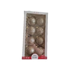 Ashland Christmas Ornament Set Christmas Glass Ornament 8 Pc Set Gold Glitter