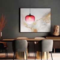 Pendelleuchte HäNgelampe Esszimmerleuchte Rillen Glas Rot Biglight