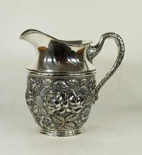 American Stieff Baltimore Sterling Silver Floral-Repousse-Decorated Pitcher - Picture 12 of 12