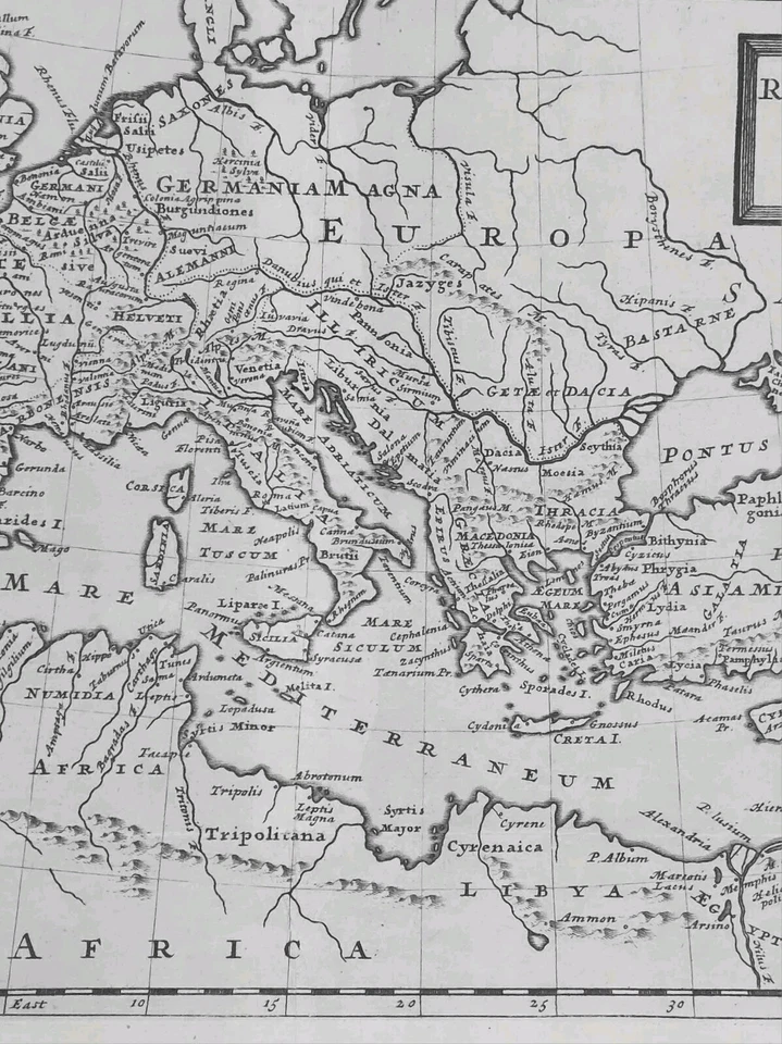 1726 Herman Moll Romanum Imperio - Mapa Imperial Imperio Romano Foto 4 de 4