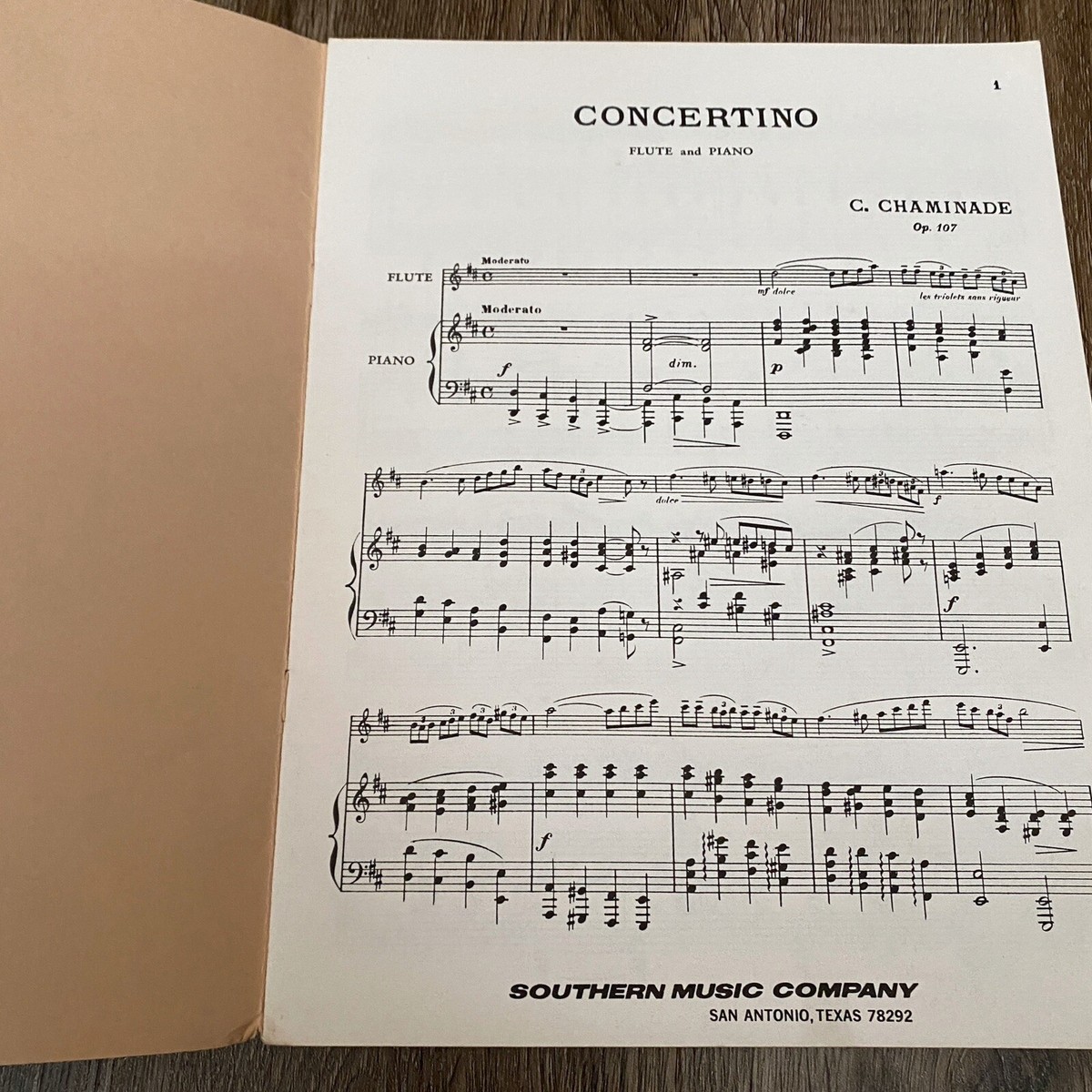 Cecile Chaminade Op 107 Concertino for Flute and Piano Sheet Music