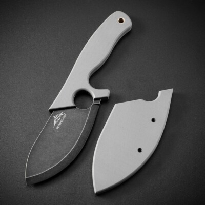 PFKH01GADW Petrified Fish Eel Gray Fixed Blade Drop Point 9Cr18MoV Gray G10 Hand