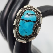 Navajo Vintage Sterling Silver  Turquoise Ring Size 6