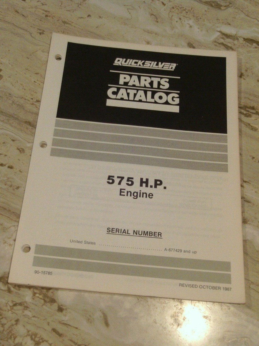MerCrusier 575 HP Engine Parts Catalog Manual 1987 90-15785 DEALER