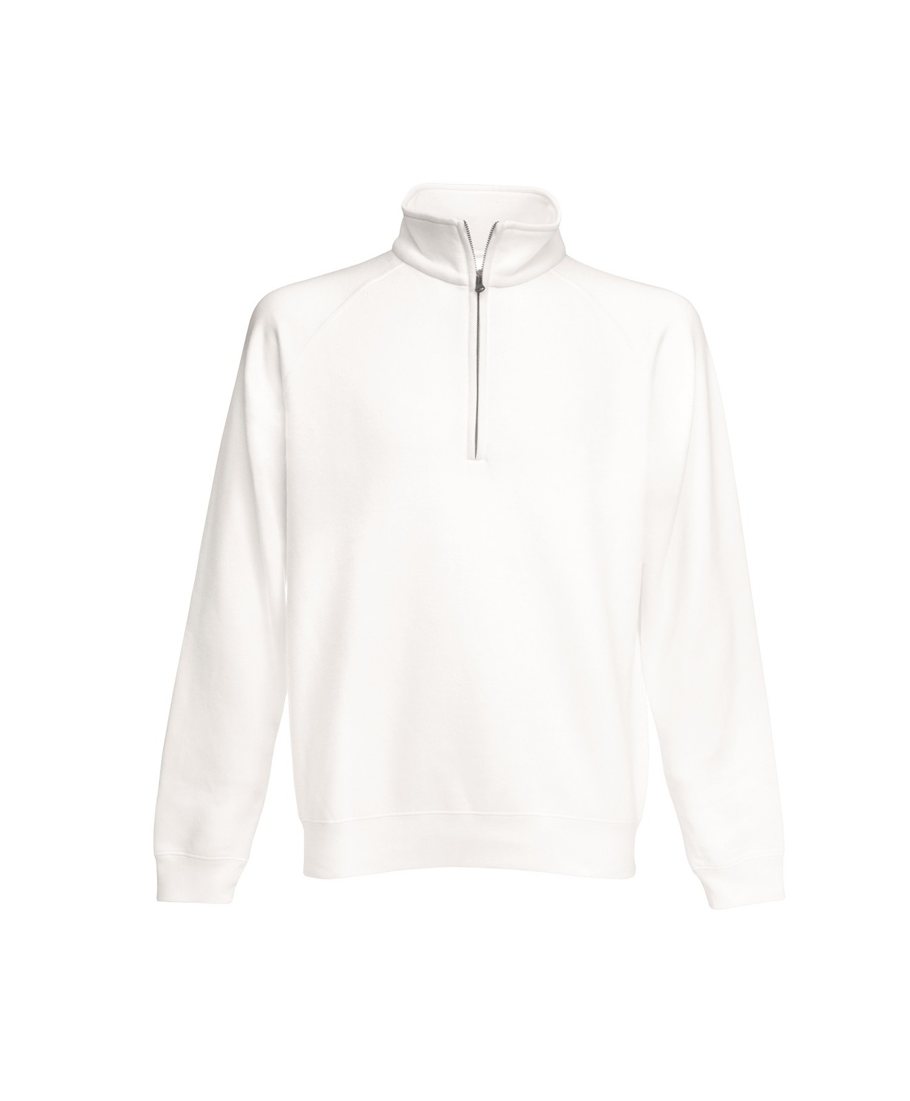 Fruit of The Loom Men's Zip Neck Sweatshirt White M