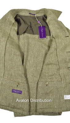 Ralph Lauren Purple Label Olive Linen Silk Snowdon Safari Jacket