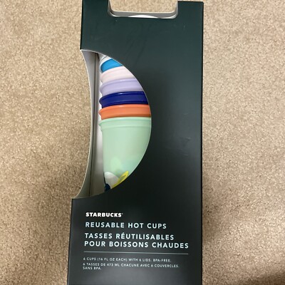 Starbucks Spring 2020 Reusable 16oz Easter Hoppy Hot Cup 6 Pack