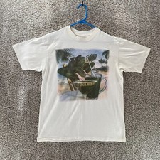 Vintage Green Iguana Margarita Shirt Mens Large White Midori 80s 90s Cotton Crew