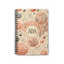 Spiral Notebook Ruled Line Personalized ADA Abstract Style Design 4 Gift
