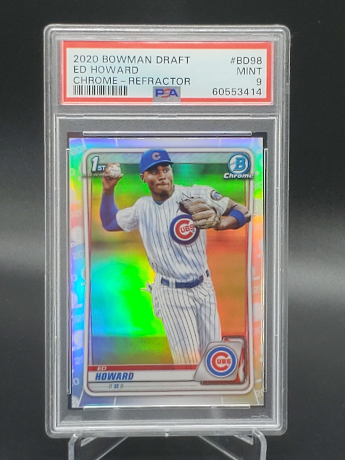 2020 Bowman Chrome Refractor Ed Howard RC #BDC98 PSA 9 Rookie Card ...