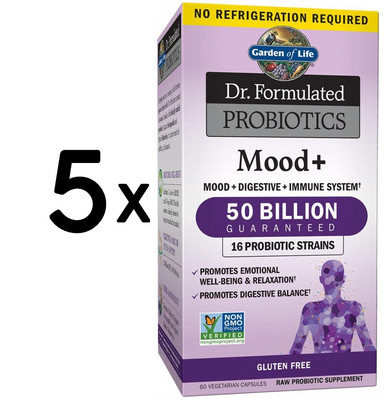 5 x Garden of Life Dr. Formulated Probiotics Mood+ - 60 vcaps (676,67 EUR/kg)
