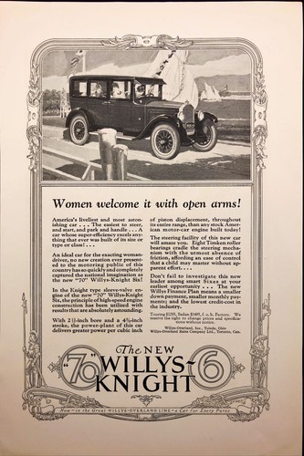 New "70" Willys-Knight Six Car Girls Roadtrip along Coast Vintage Print Ad 1926 - Picture 2 of 4