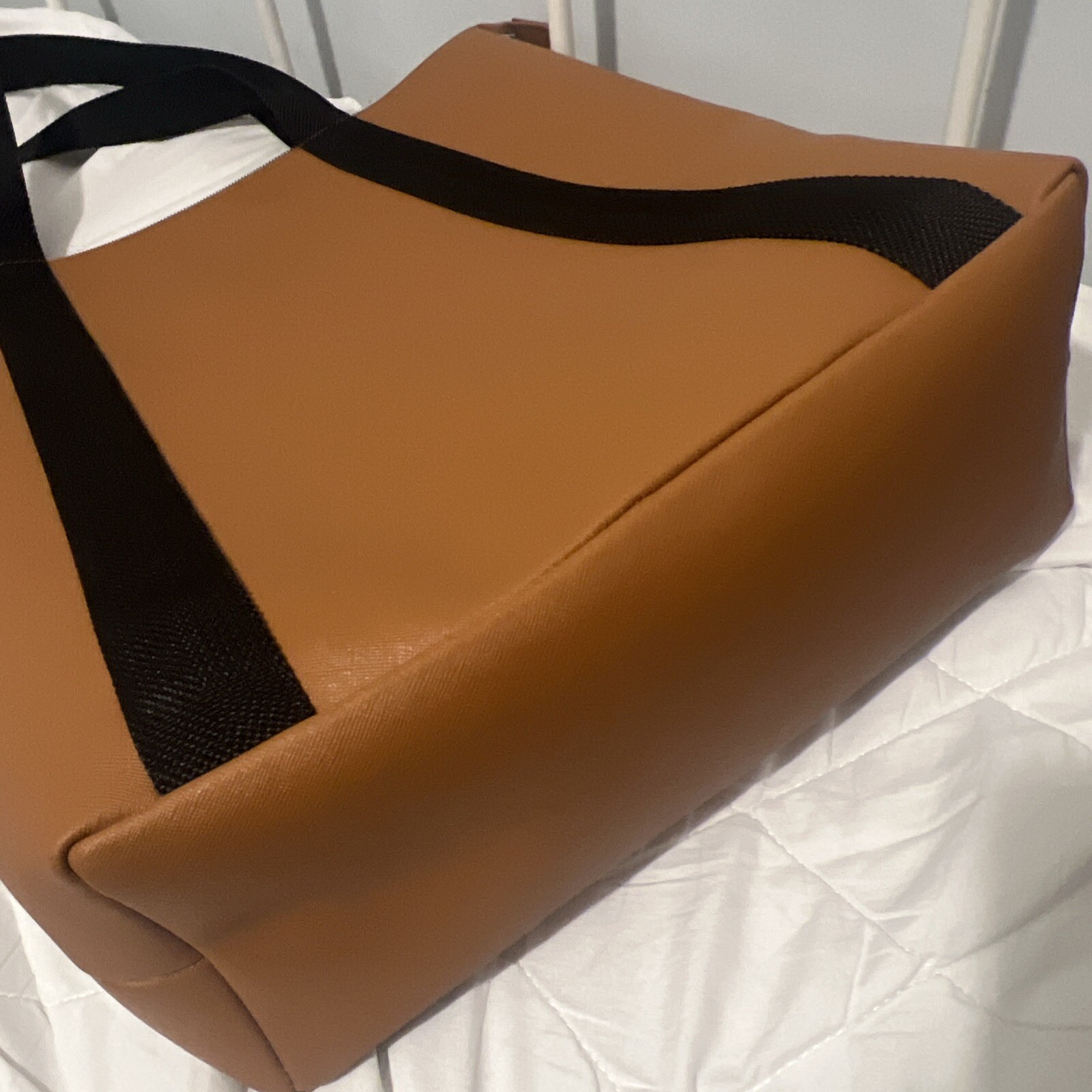 Alexander McQueen Large Tote Bag Brown Leather MCQ Logo Double Handle RRP £295 image 4