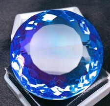 Natural Big Size Tourmaline Bi-Color Round Shape Certified 91.50 Ct Gemstone