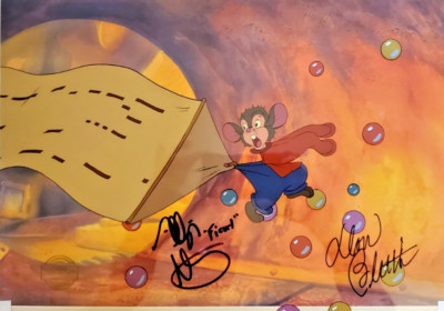   Fievel signed by Don Bluth An American Tail original production cel JSA COA