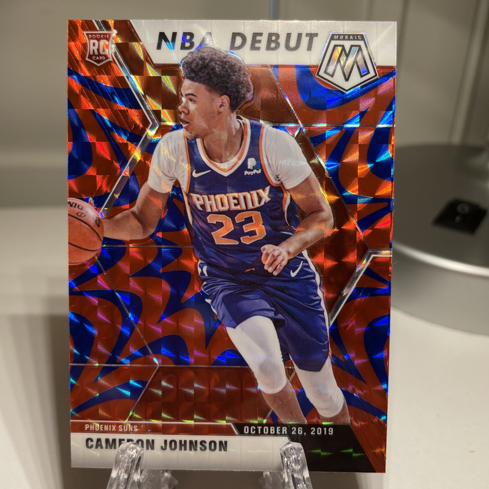 Cameron Johnson 2019-20 Panini Mosaic NBA Debut Reactive Blue Rookie #265 Suns🔵